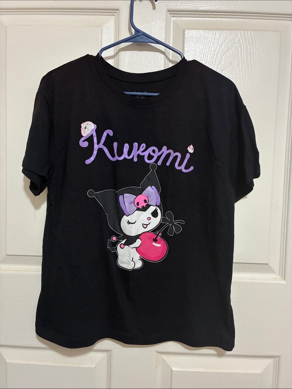 Sanrio Kuromi Black Short-Sleeve Tee with Purple & Pink Graphic